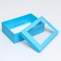 Коробка с окном 300х200х90мм картонная тиффани 1/5/170