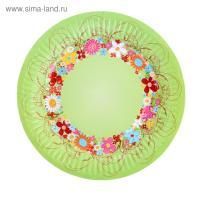 Тарелка картон с рисунком d-180 Цветочный венок 100/100