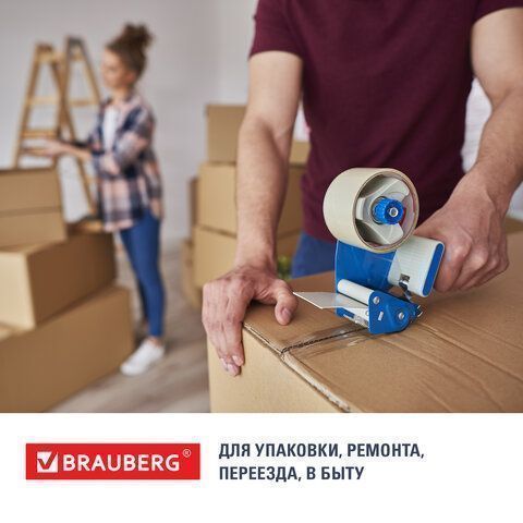 Клейкая лента (скотч) (48х100) прозрачная толщина 45 микрон, BRAUBERG 6/36 (клиент)