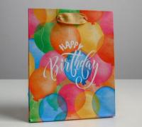 Пакет подарочный бумажный (12х15х5,5) крафт Happy birthday 1/900 Пакет подарочный бумажный (12х15х5,5) крафт Happy birthday 1/900