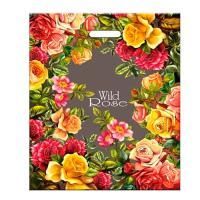 Пакет с вырубной ручкой (40х50)-80 Дикая роза 50/500