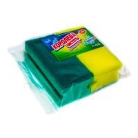 Губка для посуды макси (2шт) 120х62х43мм профильная Super BIG Королева Чистоты 1/50