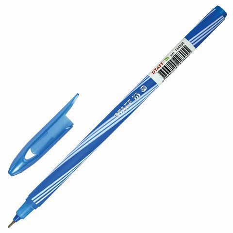 Ручка шариковая синяя игольчатый узел0,6мм линия 0,3мм STAFF CANDY NEON 1/50