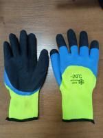 Перчатки спец зимние салатовые двойной облив ладонь/палец -20С 10/360
