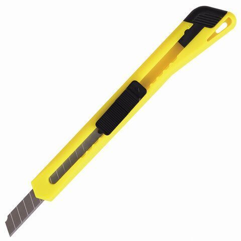 Нож канцелярский 9мм европодвес фиксатор ассорти Classic Brauberg 1/60 (Клиент)