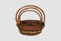 Корзина плетеная 38х32х36см коричневый темный плетеная ива М 1/1