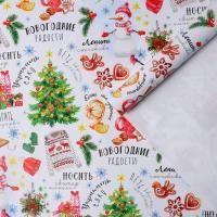 НГ Бумага подарочная 70х100см глянец Новогодние радости 75г/м 10/300