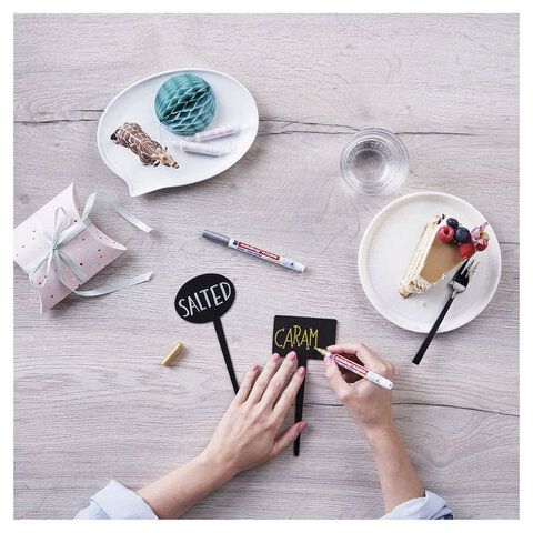 Маркер меловой белый 1-2мм влагостираемый для гладких поверхностей EDDING 1/10/600 (Клиент)