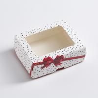 Подарочная коробка складная 10х8х3,5см Красный бант 1/20