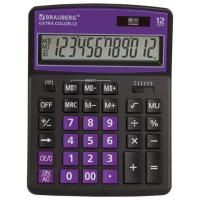 Калькулятор настольный BRAUBERG COLOR-12-BKPR (206x155мм) 12разр черно-фиолет 1/20/40 