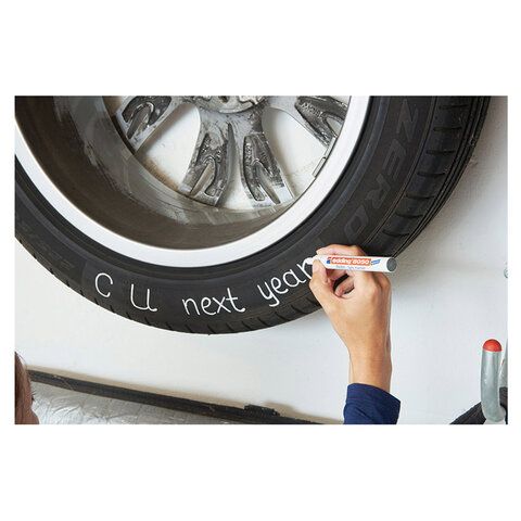 Маркер для шин и резины белый 2-4мм круглый наконечник Е-8050/49 EDDING 1/10