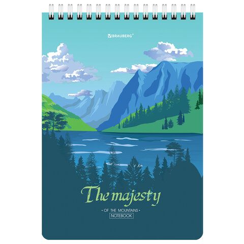 Блокнот 80л А5 146х206мм клетка гребень Majesty BRAUBERG 1/4/56 (Клиент)