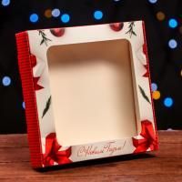 НГ Подарочная коробка 16х16х3см Вязанка 1/600