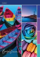 Блокнот 40л А5 145х205мм клетка склейка жесткая подлож HATBER Яркие краски жизни 1/88