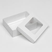 Коробка с окном 165х125х52мм картон белая 1/5/340