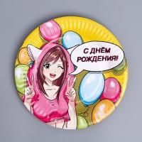 Тарелка картон с рисунком d-180 Детское аниме ГЛ 100/1000 