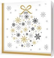 НГ Салфетки (33х33) 3-сл Украшение Нового года золото+серебро (20) 1/15 