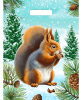НГ Пакет с вырубной ручкой (31х40)-60 Новогодняя белочка ТИКО 50/500