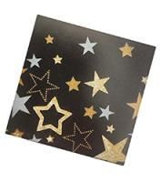 Салфетки (33х33) 3-сл Новогодние звезды на черном (20) 1/12
