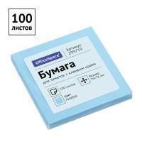 Блок самоклеящийся 76х76мм 100л голубой пастель OfficeSpace 1/24/144