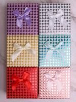 Подарочная коробка Квадрат 9х9х5см Ромбики микс 1/6