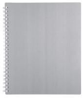 Тетрадь 80л А5 клетка спираль пластик обложка METALLIC Серая Хатбер 1/56