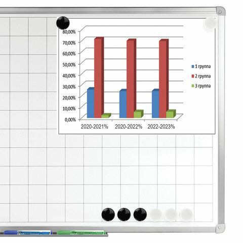 Магниты BRAUBERG диам 30мм 10шт черные белые в блистере 1/24/144