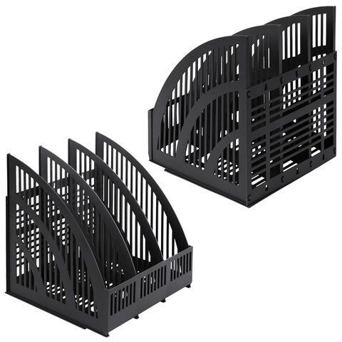 Лоток вертикальный для бумаг 245х250х285мм 3отд сетчатый сборный черный Brauberg Energy 1/17(клиент)