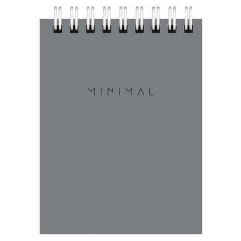 Блокнот 40л А7 75х105мм гребень клетка BRAUBERG Minimal Classic 1/120