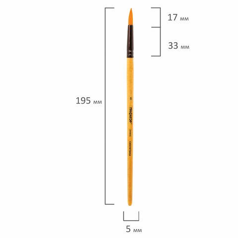 Кисть синтетика круглая №5 ПИФАГОР 1/30/1800