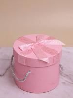 Подарочная коробка круглая 13,5х13,5х11см Звездное небо розовый 1/1