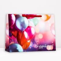 Пакет подарочный бумажный (61х46х20) ламинирПоздравляю ! 1/100