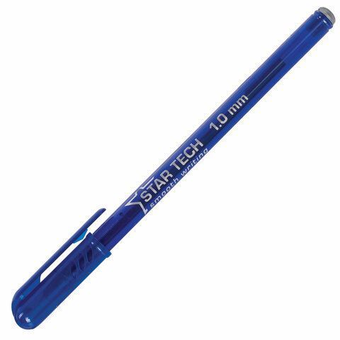 Ручка шариковая масляная PENSAN Star Tech, СИНЯЯ, игольчатый узел 1мм, линия 0,8 мм, 2260/12