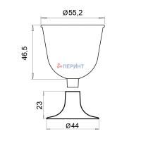 Рюмка 50мл прозрачная с опорой белой Перинт 960/960