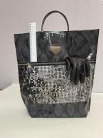 Пакет с пластмассовыми ручками (36х35+10) Пайетки с карманами 10/50