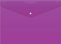 Папка-конверт с кнопкой А4 непрозр фиолетовая 0,18мм Россия 1/10/50