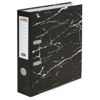 Папка-регистратор А4 75мм STAFF с мраморным покрытием черная  с уголком съем механ 1/50
