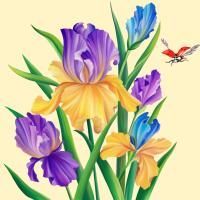 Салфетки (33х33) 3-сл Ирис (20) 1/15