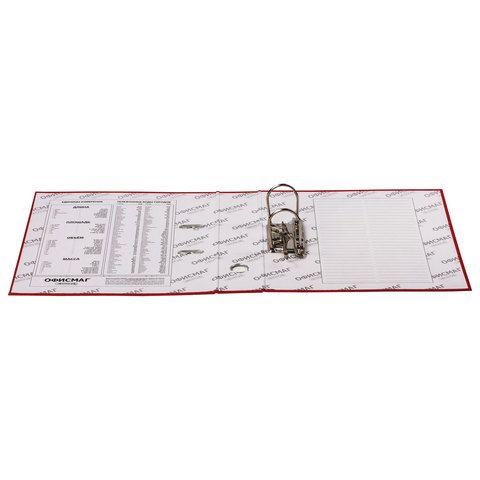 Папка-регистратор А4 75мм ОФИСМАГ покрытие из ПВХ красная 1/20