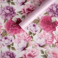 Бумага подарочная Цветочный сад в листах двухсторонняя 70х100см глянец, 10/90 