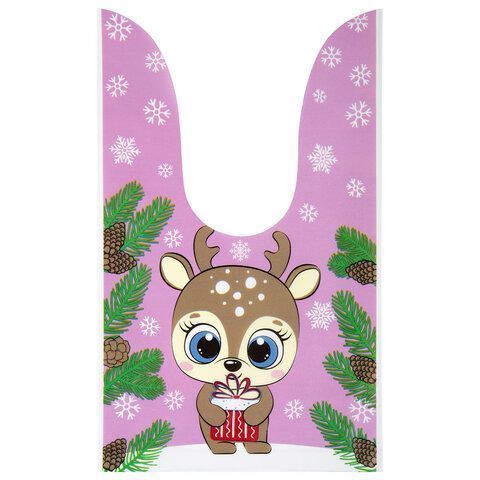 НГ Пакет подарочный (13,8х23) с ушками с зажимами полиэтилен 1/35