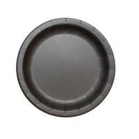 Тарелка картон d-180 черная с бортом Black ПС 50/500