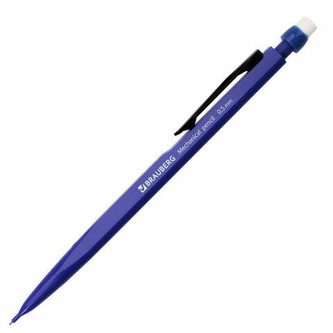 Карандаш мех. 0,5мм НВ ластик корпус ассорти Classic BRAUBERG 1/12 (вывод)
