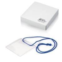 Бейдж 93х105мм горизонтальный (10шт) на синем шнурке 44см 1/42