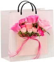 Пакет пластиковый (30х30+10)-140 Конвертик с розами Тико 1/40