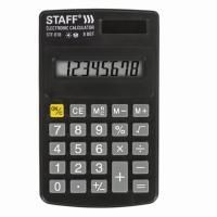Калькулятор карманный STAFF STF-818, 8 разрядов, двойное питание, 102х62мм