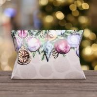 НГ Подарочная коробка 11х8х2см Елочные игрушки 10/1700