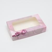 Подарочная коробка с окном 20х12х4см Бантик 1/20/900