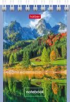 Блокнот 40л А7 75х110мм клетка гребень картон Хатбер Великолепные пейзажи 1/120