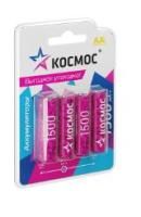 Элемент питания аккумулятор Космос AA(R06) КОМПЛЕКТ 4шт 1500мАч 1/24